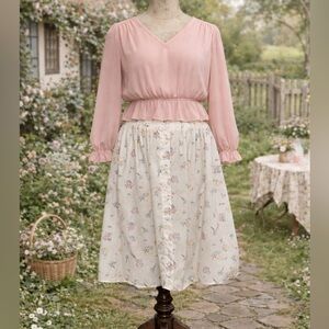 Vintage 1990’s I.C ISAACS Floral “Bouquet” Skirt